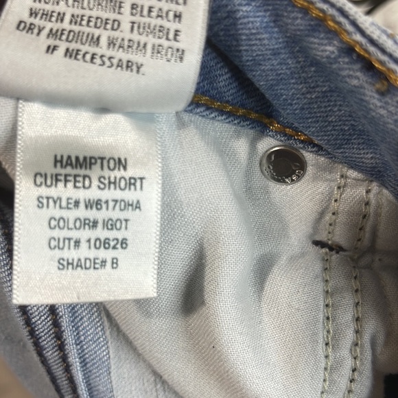 Hudson Hampton Shorts Light Wash Mid-Rise Denim Rolled Cuff Size 29 - Picture 7 of 9